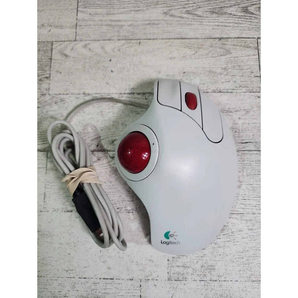 Logitech TrackMan Marble Wheel Ball USB Computer Mouse Model T-BB13 Works!!!
